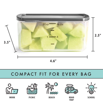 Fit & Fresh 225HL Juego de recipientes de control de porciones de taza, 2, verde