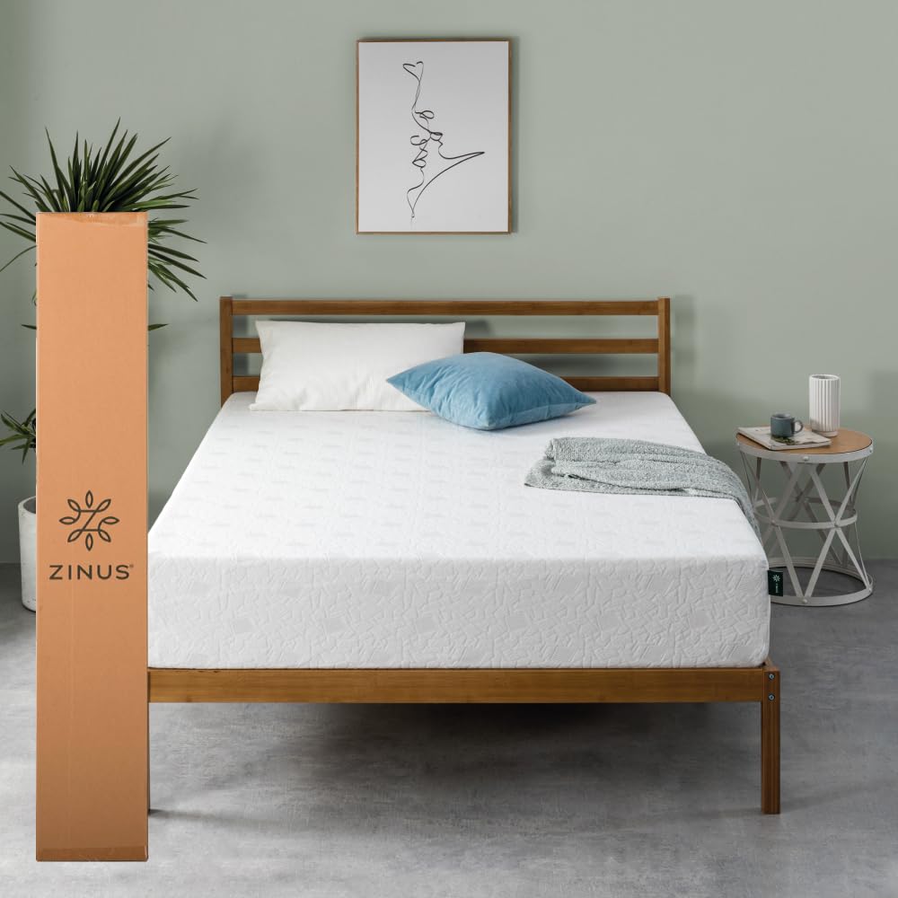 Zinus Comfort | Colchón Individual de Memory Foam de 25 cm de Grosor con Gel Refrescante y con Esencia de Té Verde | Garantía de 10 años