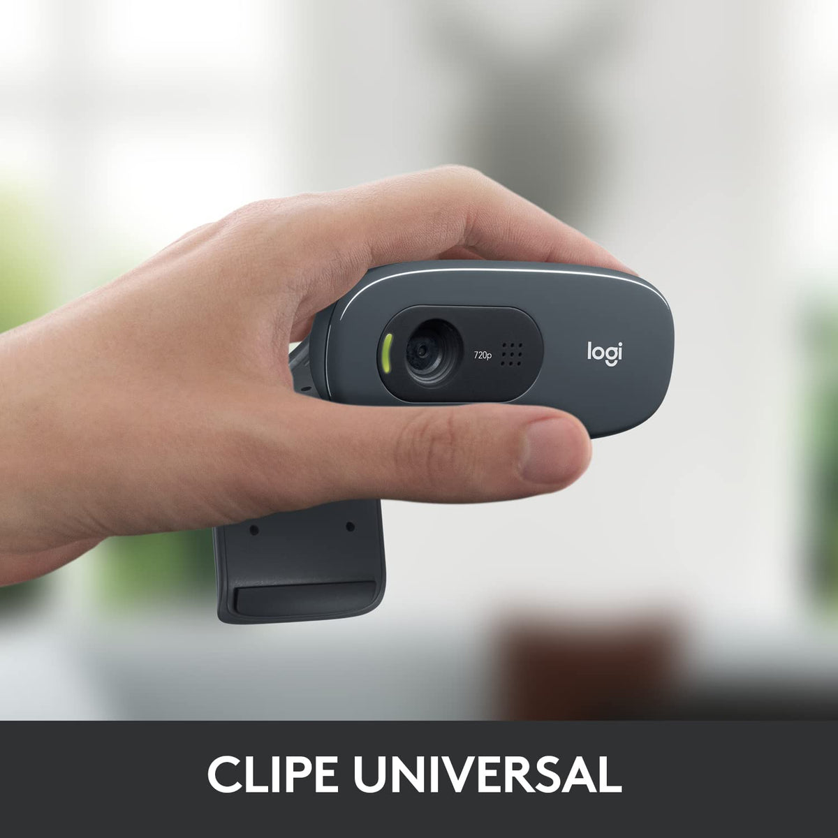 Logitech C270 Webcam HD, 720p/30fps, Video-Llamadas HD Amplio Campo Visual, Corrección de Iluminación, Micrófono Reductor de Ruido, Skype, FaceTime, Hangouts, WebEx, PC/Mac/Portátil/Tablet/Chromebook - Negra