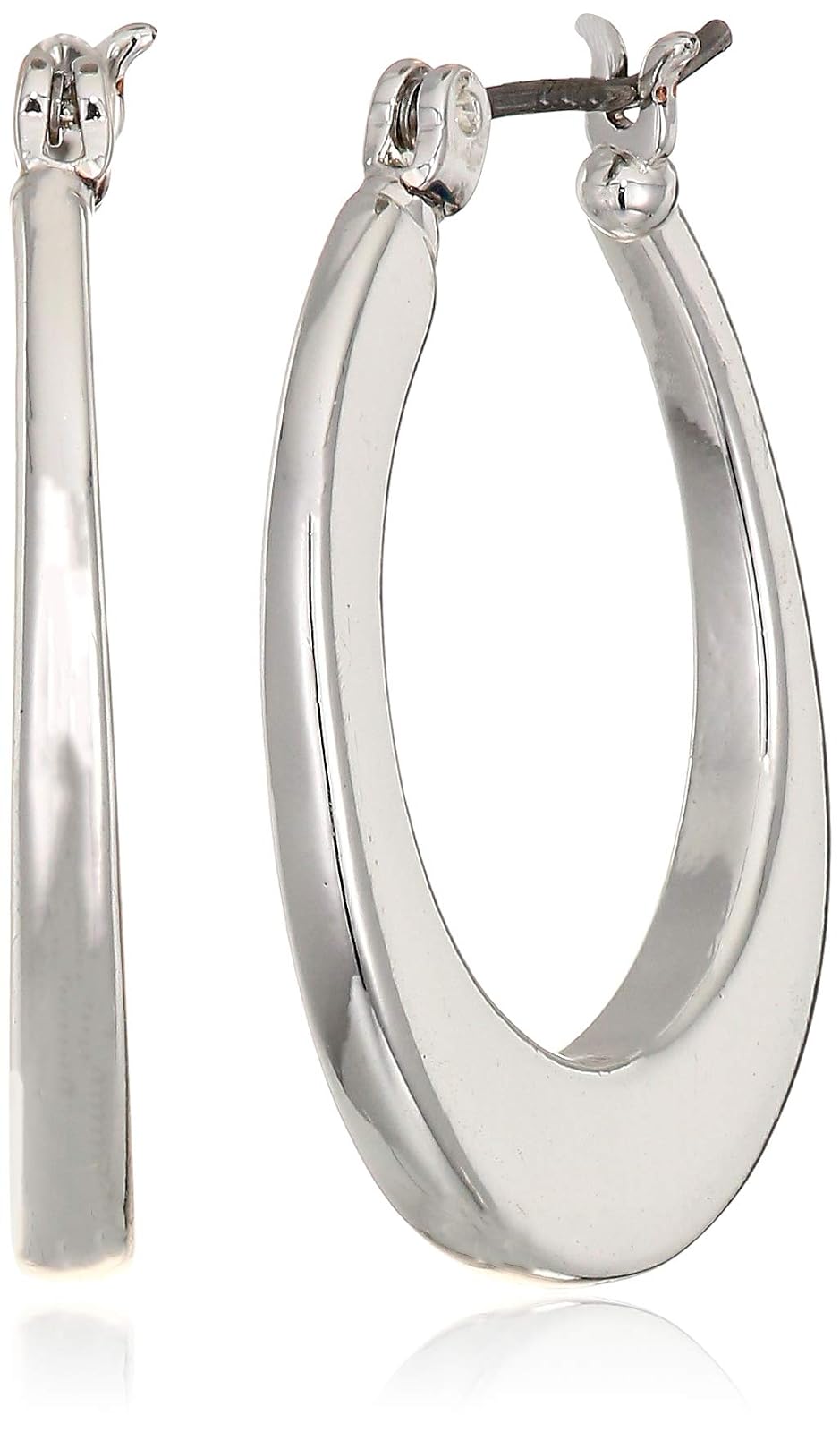 Nine West Classics Medium Hoop Earrings for Women, Silver