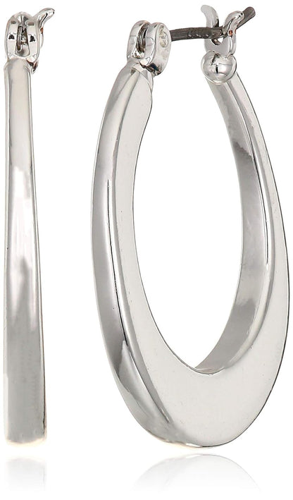 Nine West Classics Medium Hoop Earrings for Women, Silver