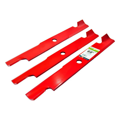 Maxpower 561139B - Juego de 3 Cuchillas Resistentes para Corte Exmark de 60 Pulgadas, sustituye al número OEM 103-6403, 103-6403-S, Rojo