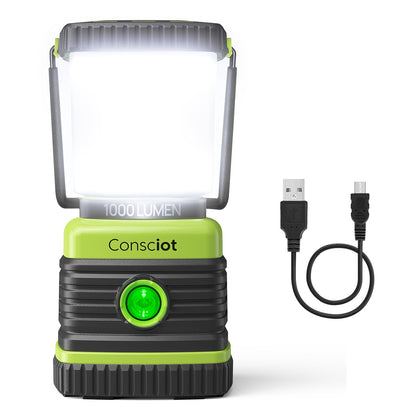 Consciot AOL002-US-V1 - Farol superbrillante (1000 lúmenes, equivalente a 75 W, bombillas halógenas cuadradas, regulable, LED, 4 modos, luz de día, luz blanca cálida, verde - 1 - Verde