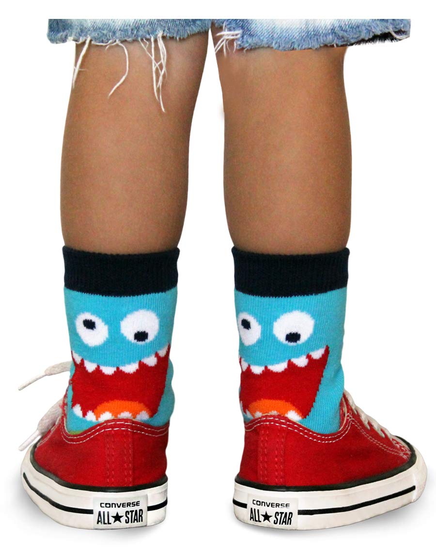Jefferies Socks Calcetines para niños, diseño de monstruo, paquete de 6 pares
