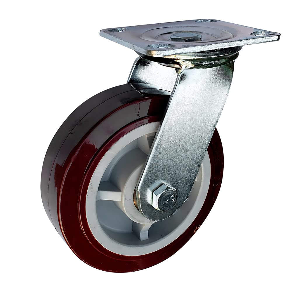 Surtek Rodaja de PU marrón giratoria 4"