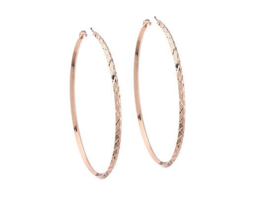 GUESS arete de aro con corte de diamante, Una talla, Metal