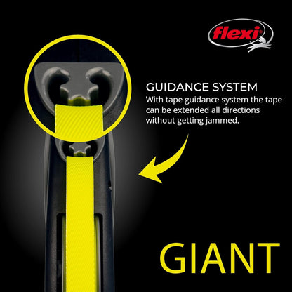 Flexi Giant Tape Leash , 26 ft, Large, Black/Neon