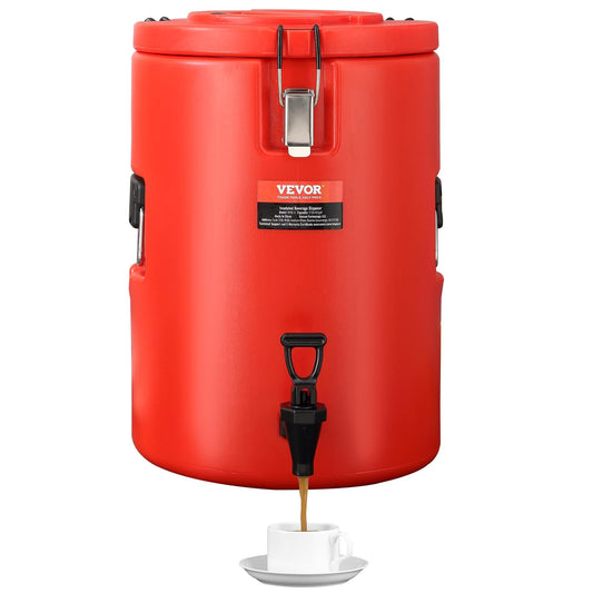 VEVOR Dispensador de bebidas aislado de acero inoxidable, 4.5 galones 17.2 litros, dispensador térmico de bebidas calientes y frías con mango de espita, grado alimenticio para té caliente, café, agua