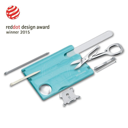 Victorinox Swisscard Nailcare, Lima de Cristal, color Azul Transparente, 13 Usos