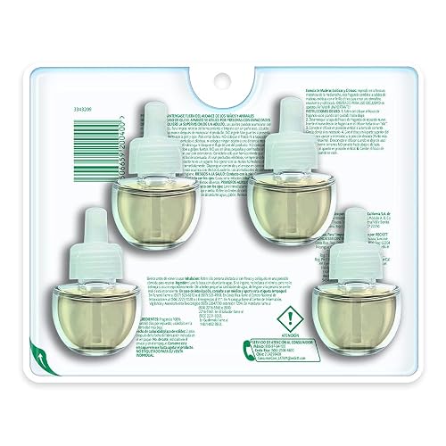 Air Wick Repuestos para Aromatizante Eléctrico, Maderas y Cítricos, 4 Piezas de 20 ml c/u