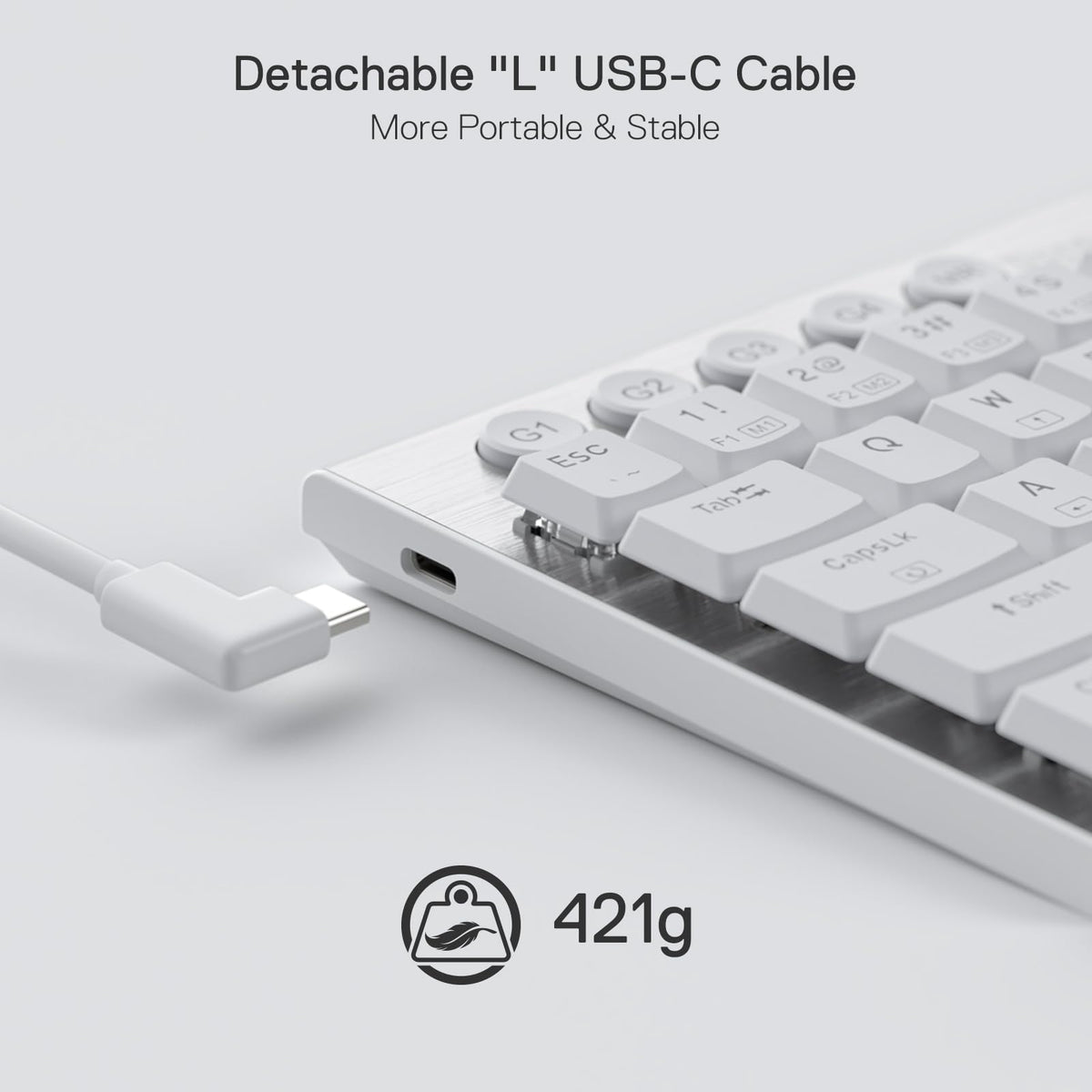 Teclado Gamer Redragon Horus K632-rgb Blanco Idioma Inglés Us Tamaño 60%, Alámbrico.