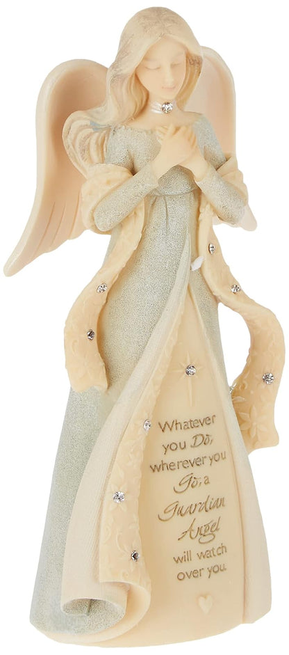 Enesco Foundations Guardian Angel Watch Over You Figurine, 4.72 Pulgadas, Multicolor