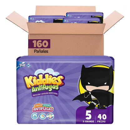 Kiddies Antifugas Pañales, T5 Extra Grande, 160 pañales