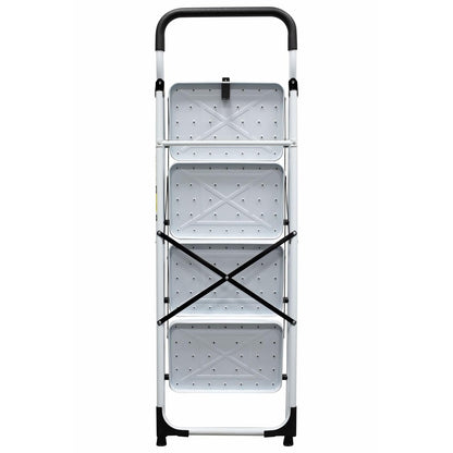 Surtek ETT4 Escalera Tubular Plegable Tipo Taburete de Acero de 4 escalones