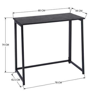 COKOS Escritorio Plegable para Computadora de Casa Marco de Metal Ahorro de Espacio Moderno y Simple Escritorio para Computadora Portátil para Sala de Estudio 80 x 44 x 74 cm Negro