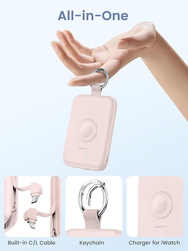 RORRY Power Bank, 10000 mAh Bateria Portatil Pila PD 20W Pila Recargable | 3 en 1,Cargador Portatil,Powerbank,Bateria Externa,para Apple Watch Ultra/11/10/9/8/7/6,para iPhone 17/16/15/14,para AirPods