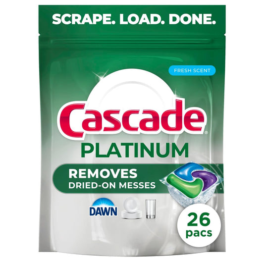 Cascade Platinum Fresh Jabón para Lavavajillas, Detergente 26 Cápsulas