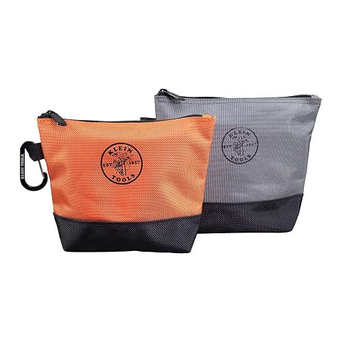 Klein Tools 55470 - Bolsas de herramientas con cierre (lona de 34.3 cm), multicolor, paquete de 2 unidades