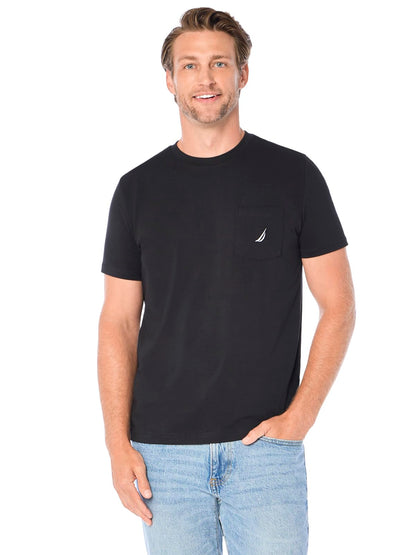 Nautica Playera con Bolsillo para Hombre - 5X - Negro (True Black)