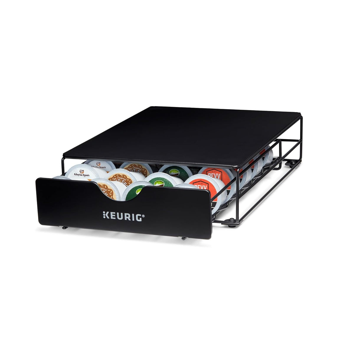 Keurig - Cajón de almacenamiento delgado no enrollable, almacenamiento en cápsulas de café, capacidad para hasta 24 cápsulas Keurig K-K-Cup, color negro, cajón de almacenamiento - 24 quilates, 9.25 x
