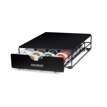 Keurig - Cajón de almacenamiento delgado no enrollable, almacenamiento en cápsulas de café, capacidad para hasta 24 cápsulas Keurig K-K-Cup, color negro, cajón de almacenamiento - 24 quilates, 9.25 x