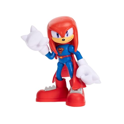 Jakks Pacific DC x Sonic The Hedgehog Figura de Acción de 2.5 Pulgadas, Colección Crossover (Knuckles Superman, Silver Green Lantern, Rouge Batgirl, Dr. Eggman Lex Luthor), Multicolor