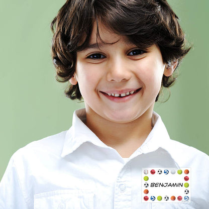 Hygloss Products Pelotas Deportivas Autoadhesivas para niños, 3.5 x 2.5 Pulgadas, Paquete de 36