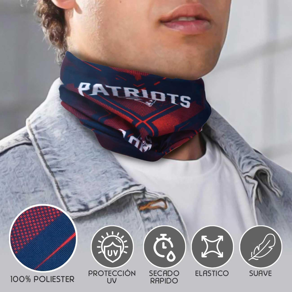 NFL Bandana Patriots Unisex Adulto, Color Azul, Unitalla