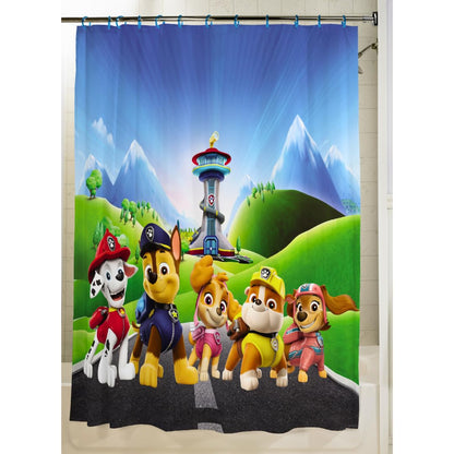 Franco Nickelodeon Paw Patrol - Juego de Cortina de Ducha y Anillo de 13 Piezas (Producto 100% con Licencia Oficial)