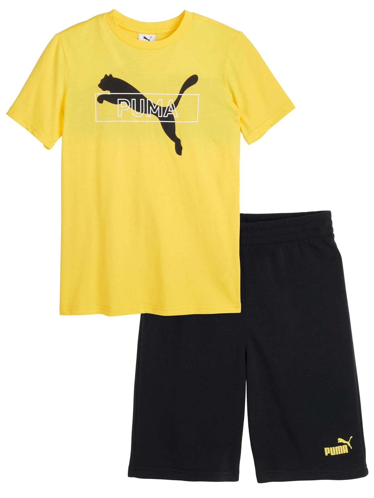 PUMA 2 Piece Set, Short Sleeve Cotton Jersey T-shirt & Matching Short Conjunto de ropa Niños - Grande - amarillo soleado