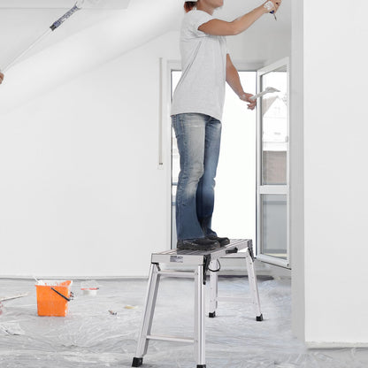 VEVOR - Plataforma de trabajo plegable, 30 x 12 x 20 pulgadas, escalera de aluminio para paneles de yeso, capacidad de carga de 350 libras, banco de trabajo resistente con pies antideslizantes, ideal para lavar vehículos, limpiar, pintar, decorar