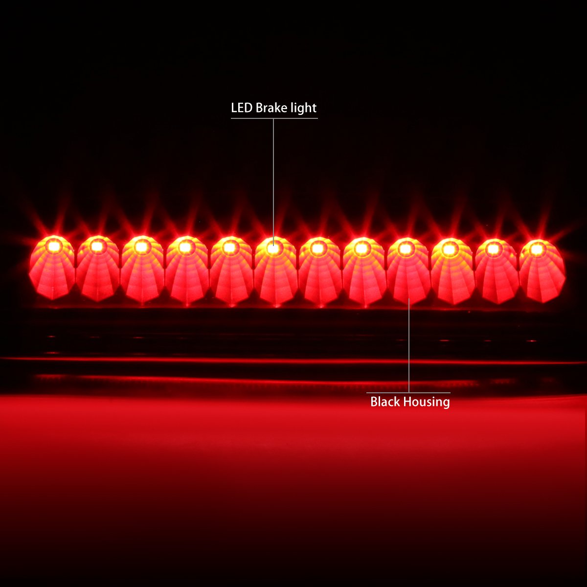 DNA Motoring Luz LED de Montaje Alto de Tercera Frenada, Negro, 3BL-FE98-LED-BK [compatible con Ford Explorer 98-01]