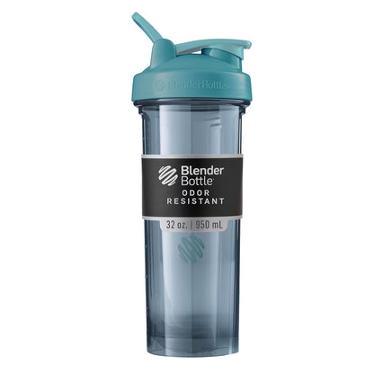 BlenderBottle Shaker Bottle Pro Series Perfecto para batidos de proteínas y pre entrenamiento, 32 onzas, azul cerúleo