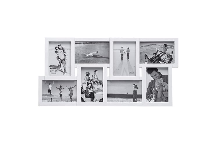 Malden International Designs - Marco de fotos (8 x 4 x 6 cm), diseño de puzle, color blanco