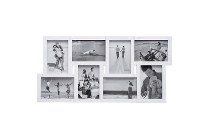 Malden International Designs - Marco de fotos (8 x 4 x 6 cm), diseño de puzle, color blanco