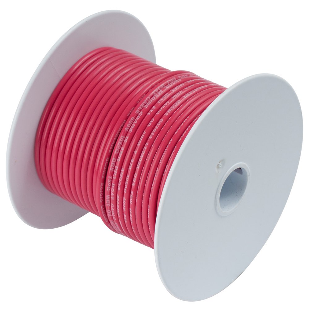 ANCOR MARINE GRADE Cable de batería y Alambre de Calidad Marina 18 AWG – 4/0 AWG Todos los Colores y tamaños de Bobina, 12 AWG, Rojo, 7,62 m