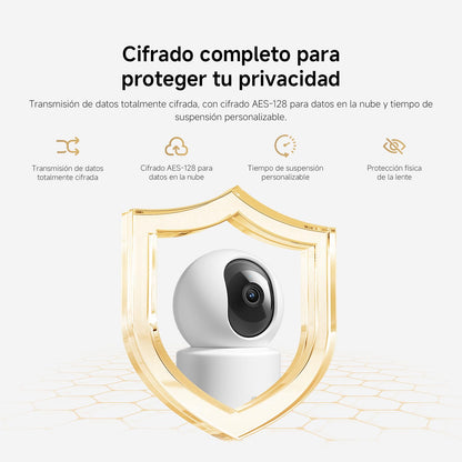 XIAOMI Smart Camera C201, Interior 360°, 1080P HD, Camara vigilancia Bebe | WiFi 6, Cubierta Física de Lente, Visión Nocturna en Color, Audio Bidireccional, Compatible con Alexa y Google