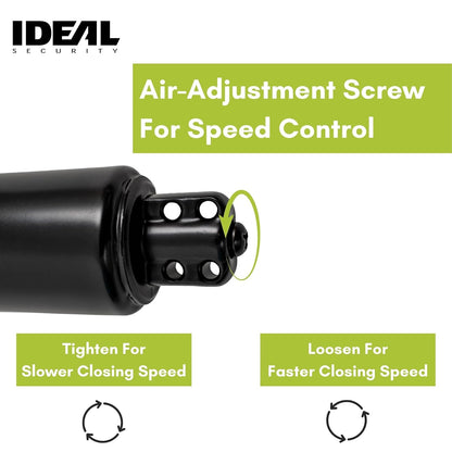 Ideal Security 9700 Heavy Touch & Hold Storm y Cierrapuertas de visualización, 11.5 pulgadas, negro