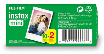 Fujifilm INSTAX Mini Instant - Película para todas las Mini cámaras Instax, Blanco
