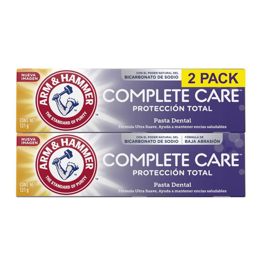 Arm & Hammer Pasta Dental Complete Care, 2 Pack. Ayuda al Blanqueamiento, a Mantener Encías Saludables y en la Prevención de Caries. Protección Total. Fórmula Ultra Suave. Sabor Menta Fresca
