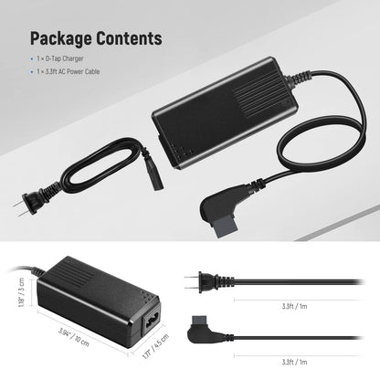 NEEWER D-Tap - Cargador de batería con Cable D-Tap de 3.3 pies/1 m para Montaje en V, Bloqueo en V, batería de Montaje Dorado, Compatible BP-95W BP-190WS BP-150WS BP-V47 BP-V95 Sony BP-U65