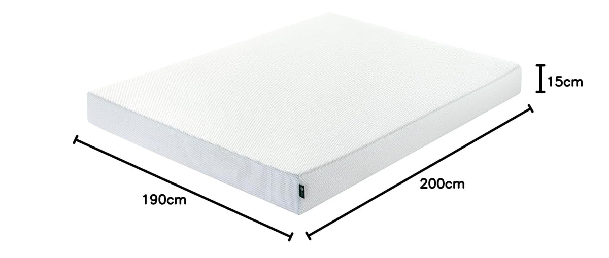Zinus Comfort Gel | Colchón King de Memory Foam con Gel Refrescante de 15 cm de Grosor Que amortigua la tensión en articulaciones y Columna Vertebral