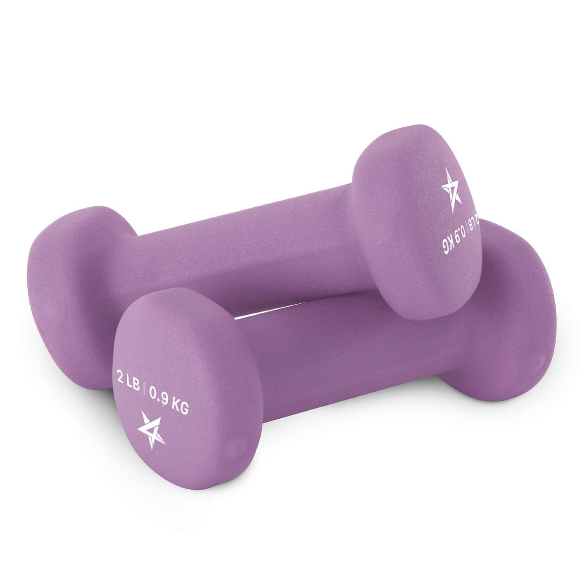 Yes4All Mancuernas de Hierro Fundido Recubiertas de Neopreno Par - A. Purple - 2lbs - Pair