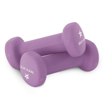 Yes4All Mancuernas de Hierro Fundido Recubiertas de Neopreno Par - A. Purple - 2lbs - Pair