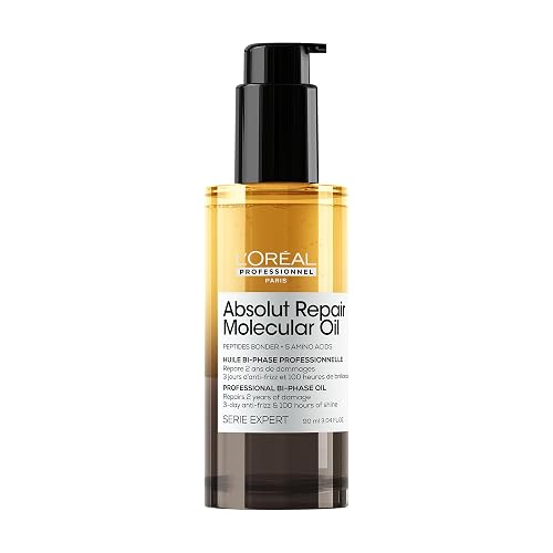 L'Oréal Professionnel Absolut Repair Molecular Aceite 90ml | Para cabello muy dañado. Aceite bifásico que reconstruye y da brillo. Repara hasta 2 años de daño en un solo uso.*