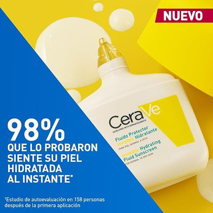 CeraVe Fluido Protector Invisible Hidratante 50FPS protector solar hidratante facial para piel seca 50ml