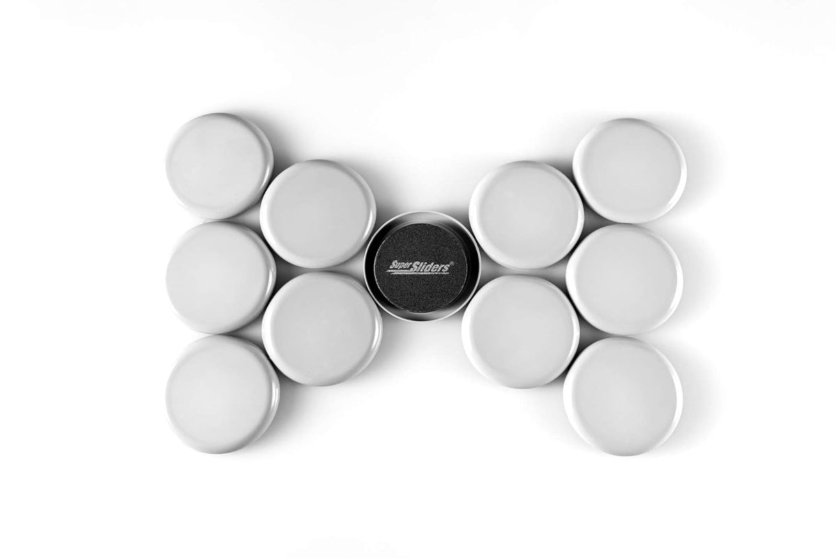 SuperSliders 4722695N - Deslizadores reutilizables para suelos de madera para mover cualquier artículo rápida y fácilmente, para carpeta, Gris, Gris