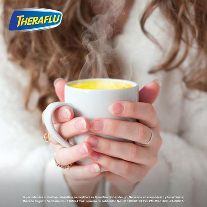 Theraflu Noche, Té Antigripal para Resfriado Severo, 10 Sobres