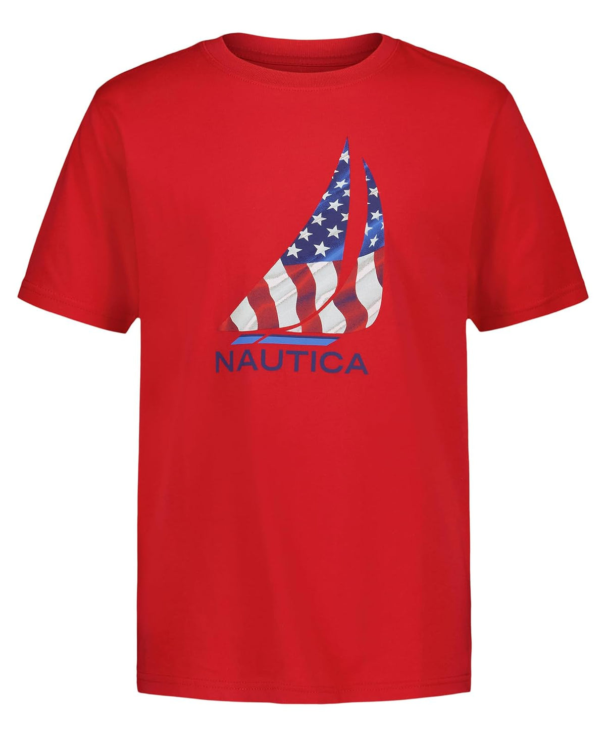 Nautica Playera de Manga Corta con Cuello Redondo para Niño - Bandera de clase J de alto riesgo, rojo - 14-16