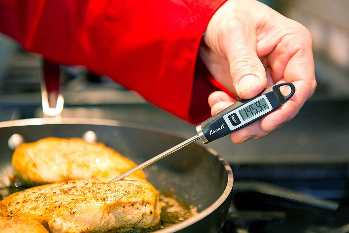 Escali DH1 Gourmet - Termómetro digital para carne con sonda extra larga, certificado NSF, negro